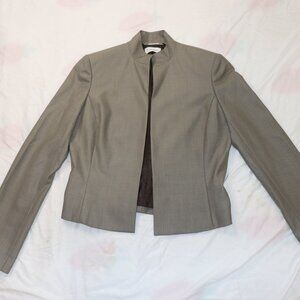 Calvin Klein Women’s Heather Gray Collarless Blazer – Size 2